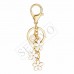 SELOVO Initial Keychain White/Pink Flower Charms for Key Cute Letter Keyring for Handbag Backpack